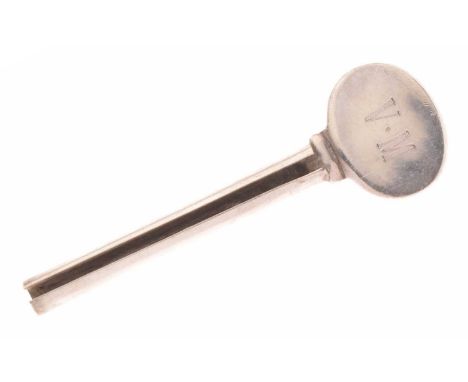 Tiffany &amp; Co - Sterling silver toothpaste squeezer key, stamped 'TIFFANY &amp; Co. STERLING', ownership initials V. M. to