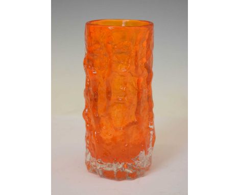 Geoffrey Baxter for Whitefriars - 'Bark' vase, pattern no. 9689, in Tangerine,15.5cm high