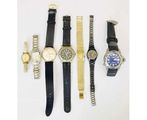 Vintage 9ct gold cased wristwatch, the silvered dial with gilt baton and Arabic quarter hour markers, date aperture at the th