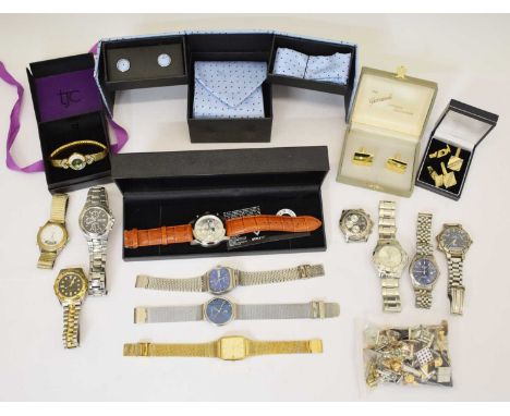 Assorted gentleman's dress jewellery, watches and accessories, to include: Watches by Skagen, Limit (2), Accurist, Sekonda, a