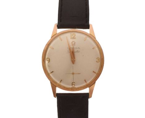 Omega - Seamaster gold plated and base-metal cased wristwatch, the silvered dial with applied gilt baton and quarter Arabic h