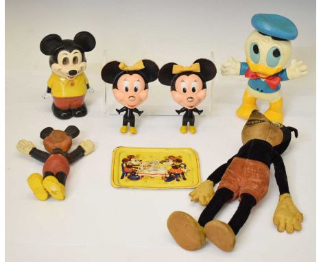 1930's Deans Rag Book Co. Mickey Mouse doll, reg no 750611, 30cm high, together with a quantity of Disney items to include; t