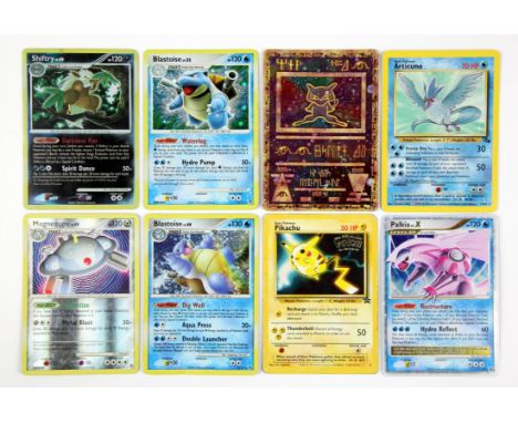 Pokemon TCG. 8 card bundle. Lot includes a random assortment of cards including an Ancient Mew, Pikachu Black Star Promo 4, D