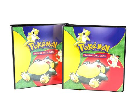 Pokemon. Two A4 Ultra Pro Base Set ring binders, empty but with the insert check sheets for the first three sets (2)