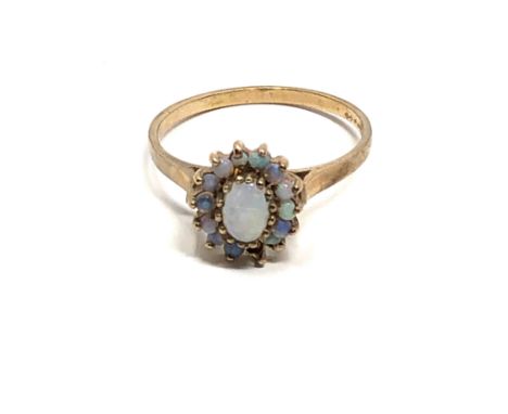 9ct gold vintage opal dress ring missing small opal 2.2g 