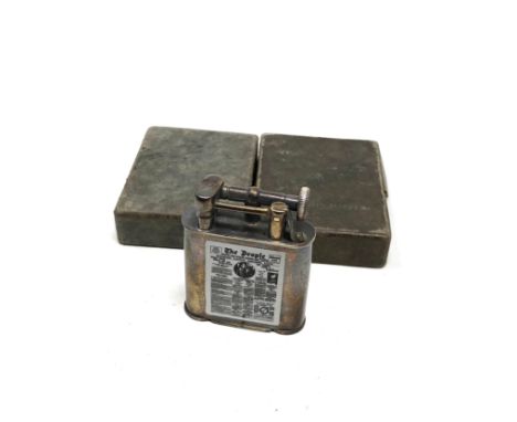 Vintage silver hallmarked  enamel the people motif cigarette lighter 
