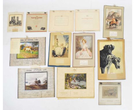 Selection of circa 1930s calendars to include Lincoln Cathedral, 'The Imperial Calendar for 1937', Norman Wilkinson shipping/