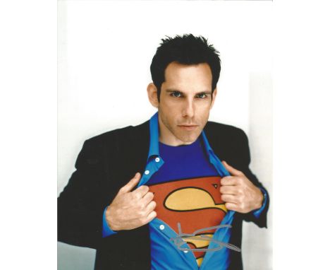 Ben Stiller signed 10 x 8 colour Portrait Photo, from in person collection autographed at Tropic Thunder London Premiere 2008