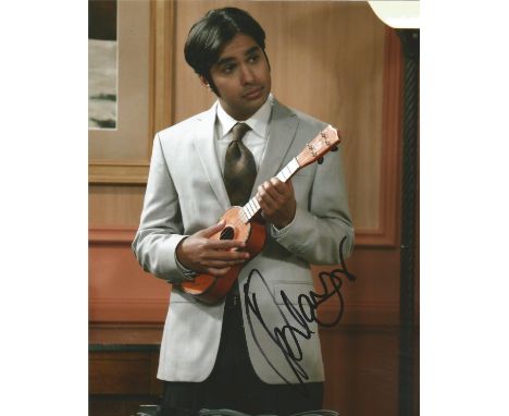  Kunal Nayyar signed 10 x 8 colour Big Bang Theory Portrait Photo, from in person collection autographed at Theatre London 20