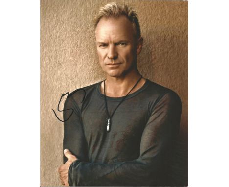  Sting signed 10 x 8 colour Photoshoot Portrait Photo, from in person collection autographed at BBC Radio London 2013. Good C
