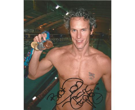  Mark Foster signed 10 x 8 colour Swimmer Portrait Photo, from in person collection autographed at ITV Studios London 2012. G
