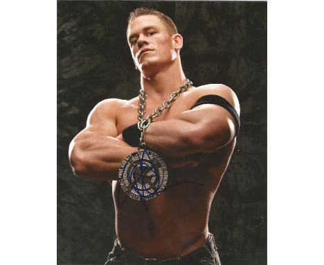  John Cena signed 10 x 8 colour WWE Wrestler Portrait Photo, from in person collection autographed at New York 2011. Good Con