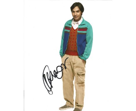  Kunal Nayyar signed 10 x 8 colour Big Bang Theory Portrait Photo, from in person collection autographed at Theatre London 20