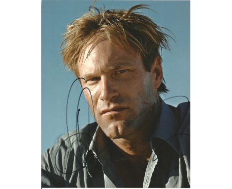  Aaron Eckhart signed 10 x 8 colour Photoshoot Portrait Photo, from in person collection autographed at BBC Radio London 2016