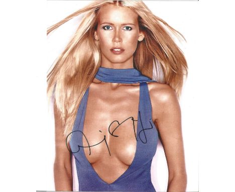  Claudia Schiffer signed 10 x 8 colour Model Photoshoot Portrait Photo, from in person collection autographed at Movie Awards