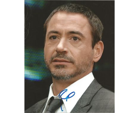  Robert Downey Jr signed 10 x 8 colour Portrait Photo, from in person collection autographed at London Premiere 2013. Good Co