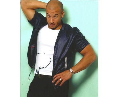 Vin Diesel signed 10 x 8 colour Photoshoot Portrait Photo, from in person collection autographed at London Premiere 2013. Goo