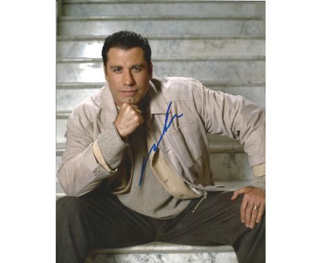 John Travolta signed 10 x 8 colour Photoshoot Portrait Photo, from in person collection autographed at Wild Hogs London Premi