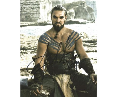 Jason Momoa signed 10 x 8 colour Game Of Thrones Portrait Photo, from in person collection autographed at London Convention 2