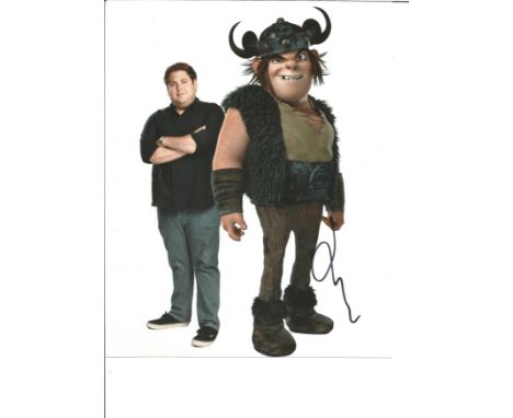  Jonah Hill signed 10 x 8 colour How To Train Your Dragon Portrait Photo, from in person collection autographed at Baftas Lon