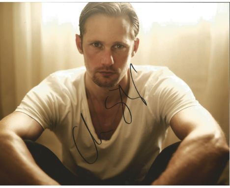 Alexander Skarsgard signed 10 x 8 colour Photoshoot Portrait Photo, from in person collection autographed at BBC Radio London