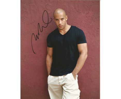 Vin Diesel signed 10 x 8 colour Photoshoot Portrait Photo, from in person collection autographed at London Premiere 2013. Goo