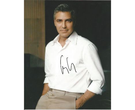 George Clooney signed 10 x 8 colour Photoshoot Portrait Photo, from in person collection autographed at London Premiere 2015.