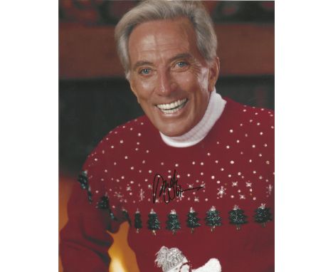 Andy Williams signed 10 x 8 colour Photoshoot Portrait Photo, from in person collection autographed at BBC Radio 2009. Good C