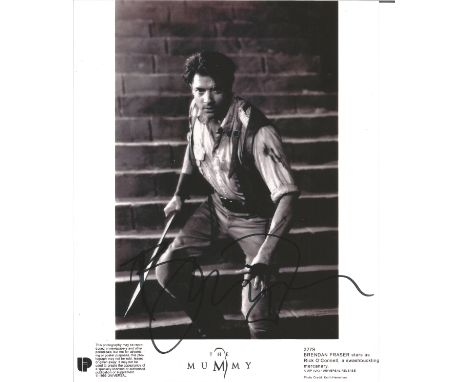  Brendan Fraser signed 10 x 8 b/w The Mummy Portrait Photo, from in person collection autographed at TV Studios London 2008. 