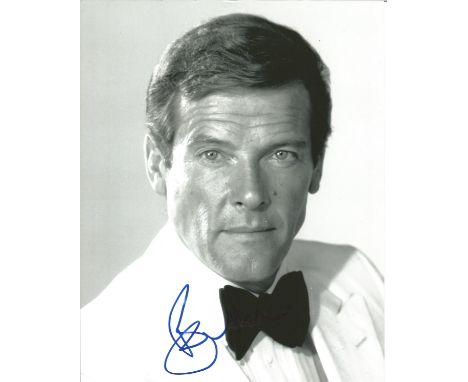  Roger Moore signed 10 x 8 colour James Bond Portrait Photo, from in person collection autographed at ITV Studios London 2012