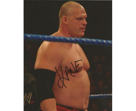  Kane signed 10 x 8 colour Wrestler Portrait Photo, from in person collection autographed at New York 2011. Good Condition Es