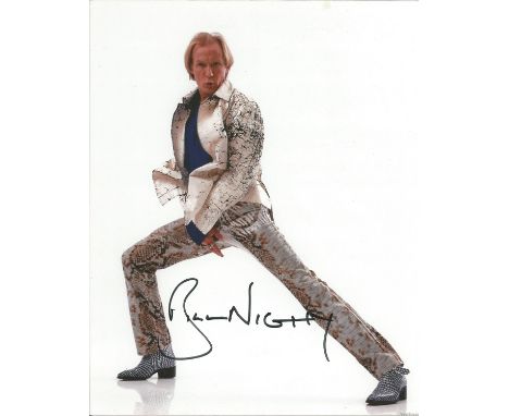  Bill Nighy signed 10 x 8 colour The Boat That Rocked Portrait Photo, from in person collection autographed at London Premier