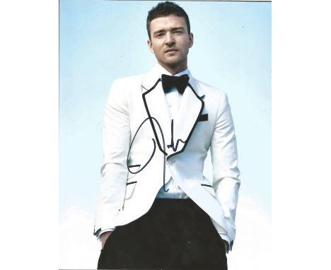 Justin Timberlake signed 10 x 8 colour Photoshoot Portrait Photo, from in person collection autographed at London Premiere 20
