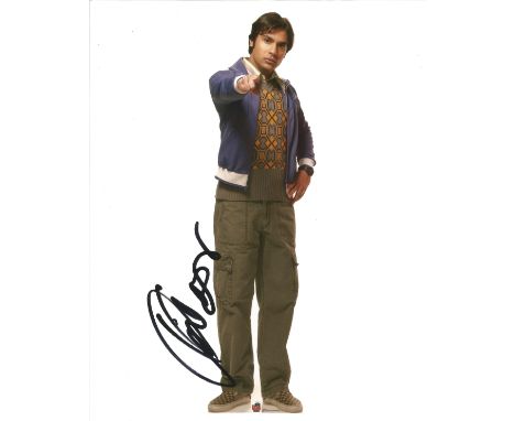  Kunal Nayyar signed 10 x 8 colour Big Bang Theory Portrait Photo, from in person collection autographed at Theatre London 20