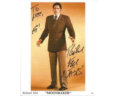  Richard Kiel signed 10 x 8 colour James Bond Portrait Photo, from in person collection autographed at ITV Studios London 201
