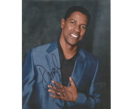  Denzel Washington signed 10 x 8 colour Photoshoot Portrait Photo, from in person collection autographed at ITV Studios Londo