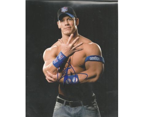  John Cena signed 10 x 8 colour WWE Wrestler Portrait Photo, from in person collection autographed at New York 2011. Good Con
