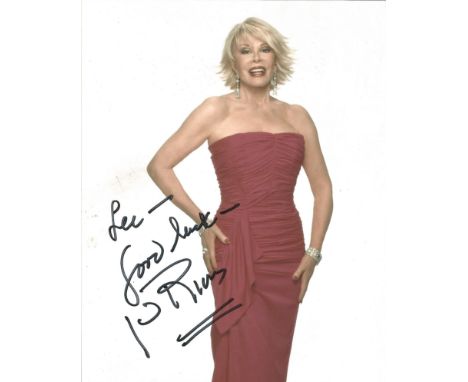  Joan Rivers signed 10 x 8 colour Photoshoot Portrait Photo, from in person collection autographed at ITV Studios London 2012