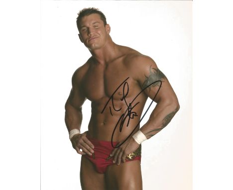  Randy Orton signed 10 x 8 colour Wrestler Portrait Photo, from in person collection autographed at New York 2011. Good Condi