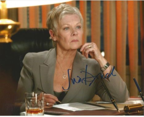  Judi Dench signed 10 x 8 colour James Bond M Portrait Photo, from in person collection autographed at Theatre London 2014. G