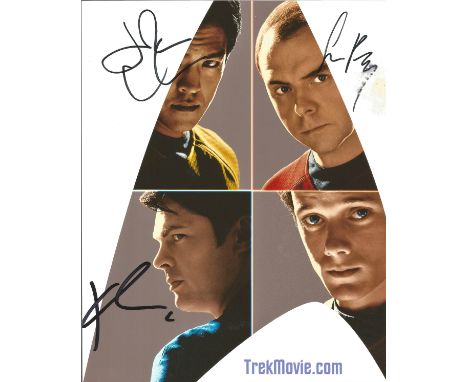  Star Trek signed 10 x 8 colour Cast Portrait Photo Signed By Karl Urban, Simon Pegg, John Cho, from in person collection aut