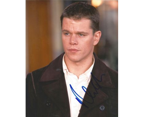  Matt Damon signed 10 x 8 colour Bourne Photoshoot Portrait Photo, from in person collection autographed at The Martian Londo