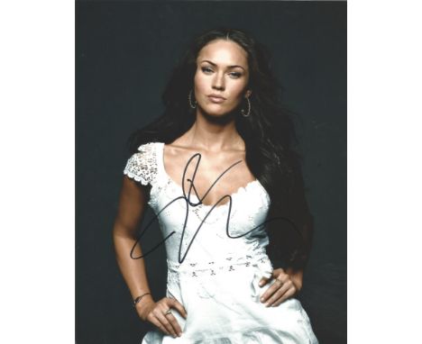Megan Fox signed 10 x 8 colour Photoshoot Portrait Photo, from in person collection autographed at Transformers London Premie