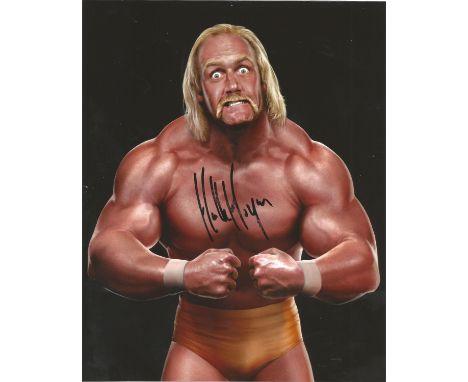  Hulk Hogan signed 10 x 8 colour Wrestling Portrait Photo, from in person collection autographed at ITV Studios London 2012. 