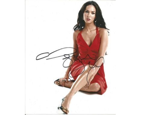 Megan Fox signed 10 x 8 colour Photoshoot Portrait Photo, from in person collection autographed at Transformers London Premie