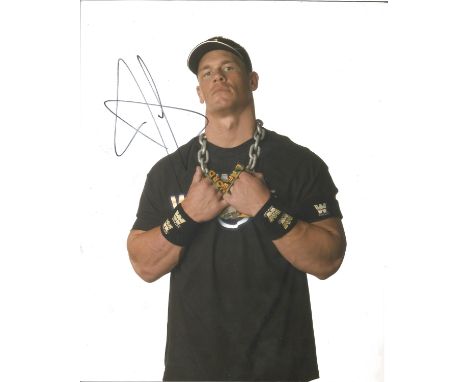  John Cena signed 10 x 8 colour WWE Wrestler Portrait Photo, from in person collection autographed at New York 2011. Good Con
