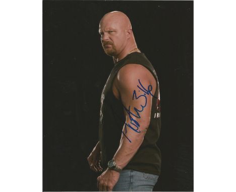  Stonecold Steve Austin signed 10 x 8 colour Wrestler Portrait Photo, from in person collection autographed at New York 2011.