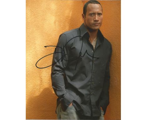 Dwayne Johnson signed 10 x 8 colour Photoshoot Portrait Photo, from in person collection autographed at London Premiere 2013.