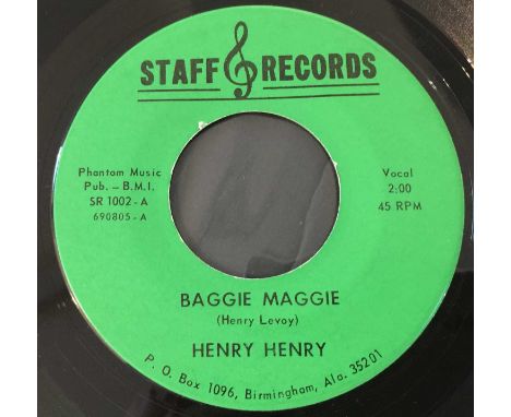 HENRY HENRY - BAGGIE MAGGIE / HONG KONG, MISSISSIPPI (OG - STAFF RECORDS - SR 1002). A copy of Henry Henry - Baggie Maggie / 