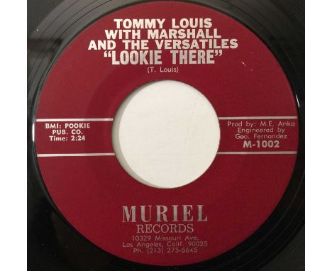 TOMMY LOUIS - LOOKIE THERE/ WAIL BABY WAIL 7" (US ROCK N ROLL - MURIEL M-1002). A groovin' rock n roll 7" by Tommy Louis with